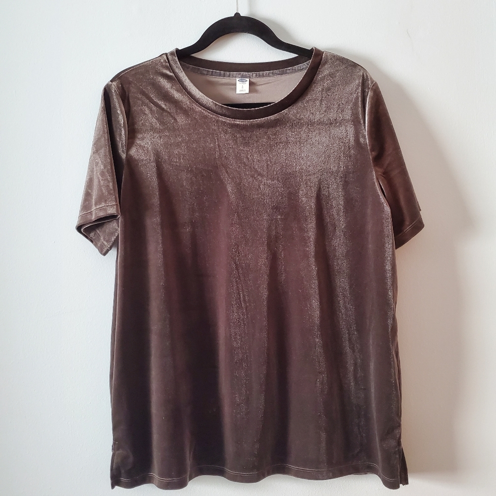 Old Navy Gray Velvet T- Shirt